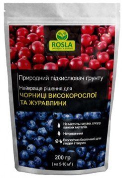 Подкислитель почвы для голубики и клюквы 200 г, Rosla 1640329406 фото