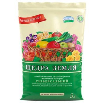 Субстрат Щедра Земля Універсальний 5 л 2071687081 фото