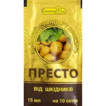 Системный инсектицид Престо 15 мл для картофеля, персика и яблони "Семейный Сад" 1640329591 фото